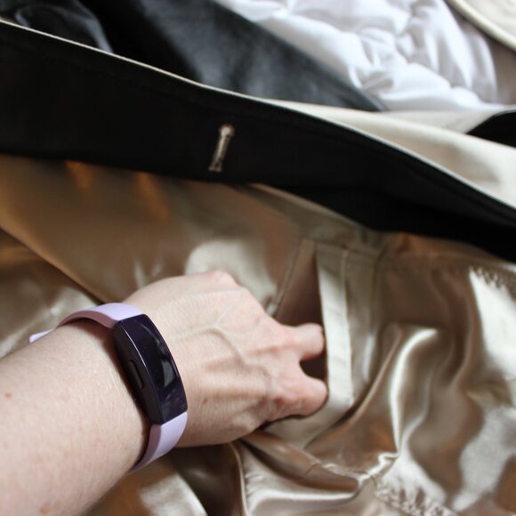 NWT Calvin Klein Trench Coat with Vegan Leather Contrast – Size L, Belted - Picture 9 of 16